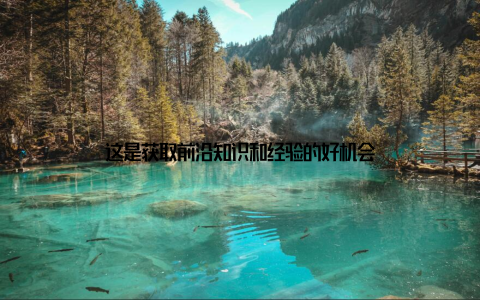 这是获取前沿知识和经验的好机会