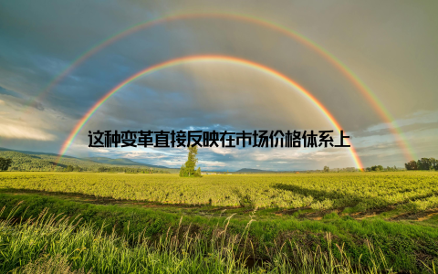 这种变革直接反映在市场价格体系上