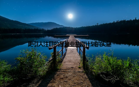 更引人注目的是渔业共富计划的实施