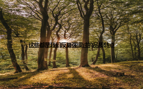 这些都是我们反复强调过的品质特点