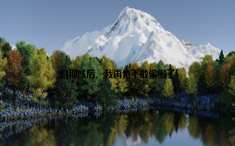 自那以后, 我再也不敢偷懒了