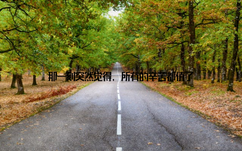 那一刻突然觉得, 所有的辛苦都值了