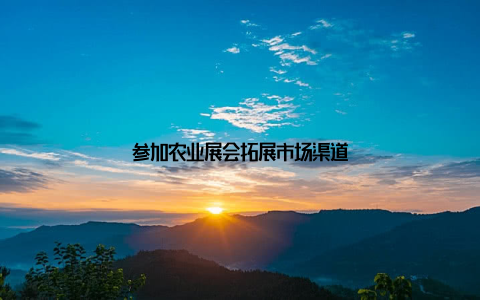 参加农业展会拓展市场渠道