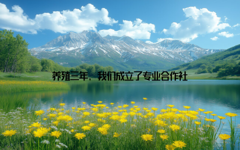 养殖三年, 我们成立了专业合作社