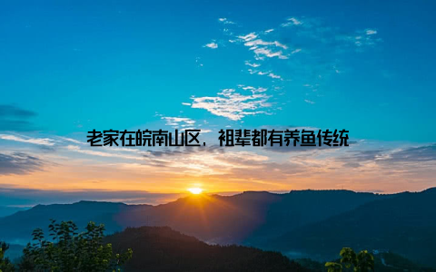 老家在皖南山区, 祖辈都有养鱼传统