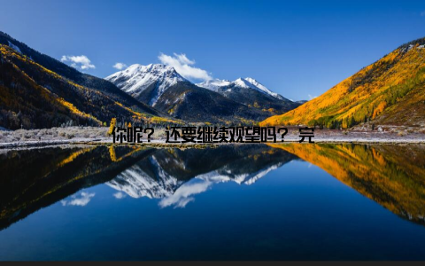 你呢? 还要继续观望吗? 完